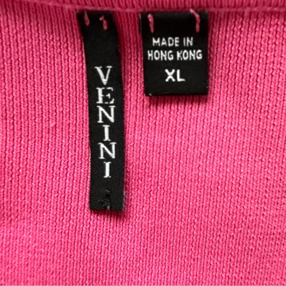 4/$20 💖 Venini Pink Knit Sweater – 3/4 Sleeve Scoop Neck – XL - Picture 4 of 4
